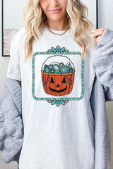 5000-E3140 Halloween turquoise pumpkin Heavy Cotton Tee $9
