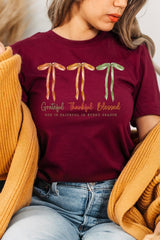 US3001-E3111 Grateful Thankful Blessed Graphic Tee $12.5