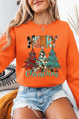 UL180-E3200 Merry Christmas Trees Graphic Sweatshirt $20