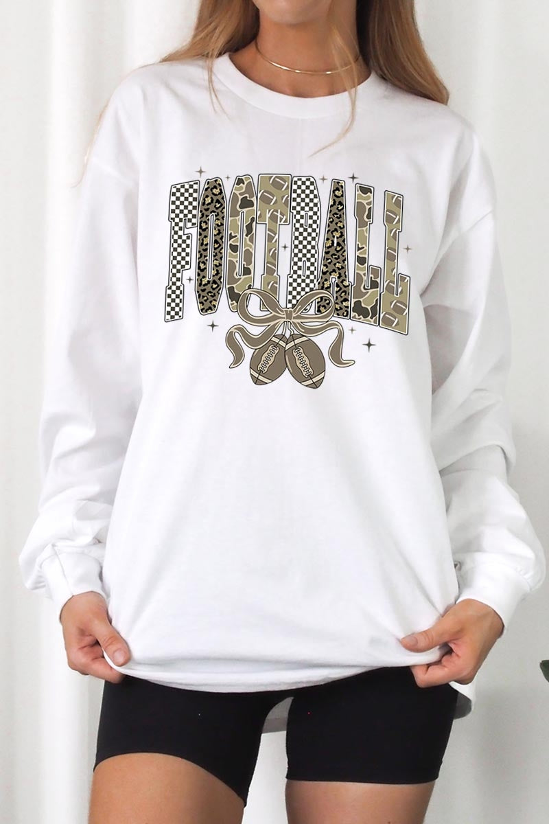 UL240P-E3132 Camo Football Graphic Plus Long Sleeve Tee $17