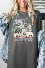 5000P-E3174 North Pole Christmas Graphic Plus Heavy Cotton Tee $12.75