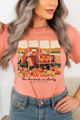 US3001P-E3172 Harvest Is Plenty Graphic Plus Tee $16