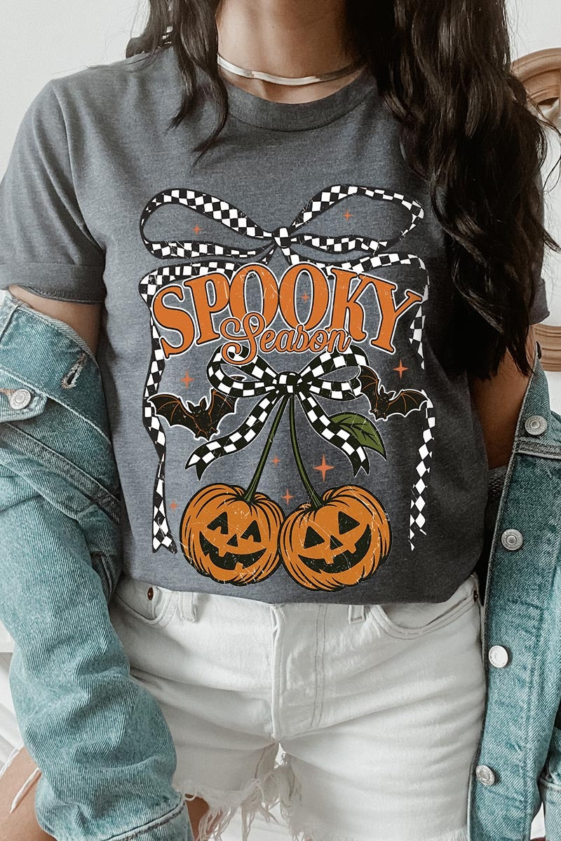 US3001P-E3085 Pumpkin Cherries Graphic Plus Tee $16