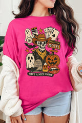 5000-E3107 Spooky Western Skeleton Graphic Heavy Cotton Tee $9