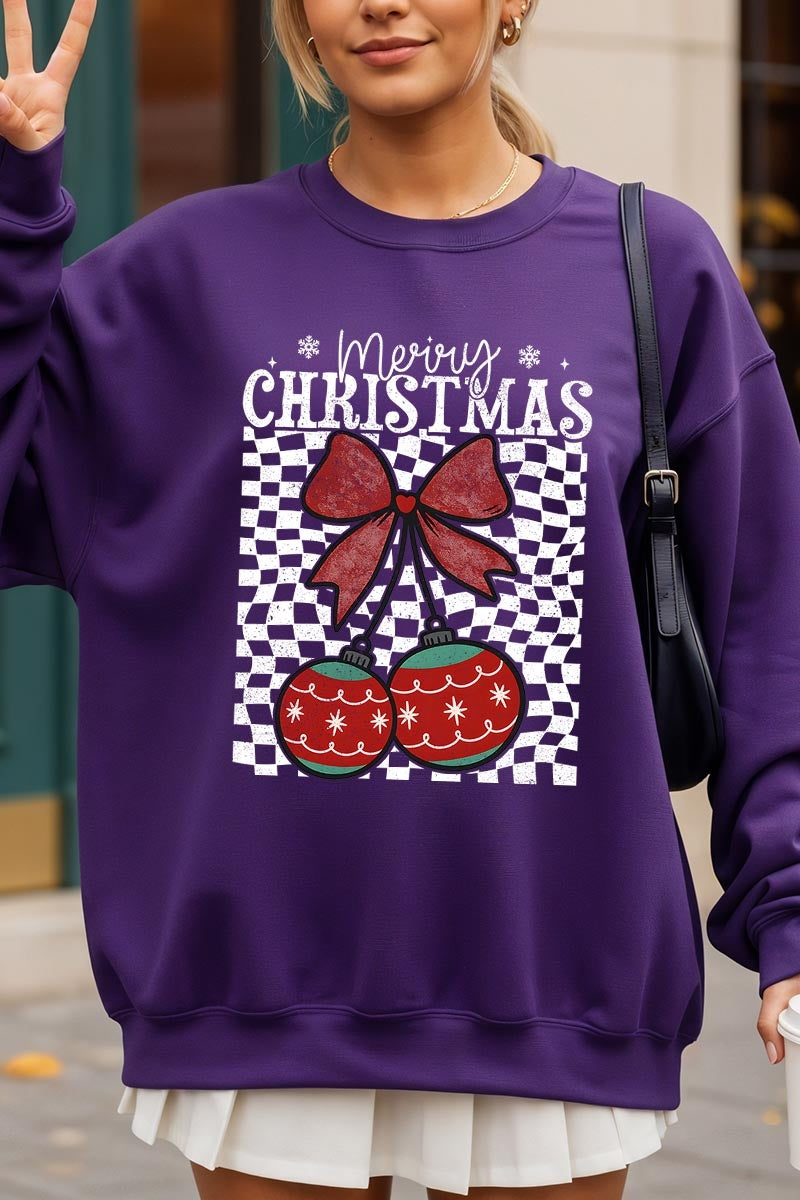 UL180-E3196 Cherry Ornament Christmas Graphic Sweatshirt $20