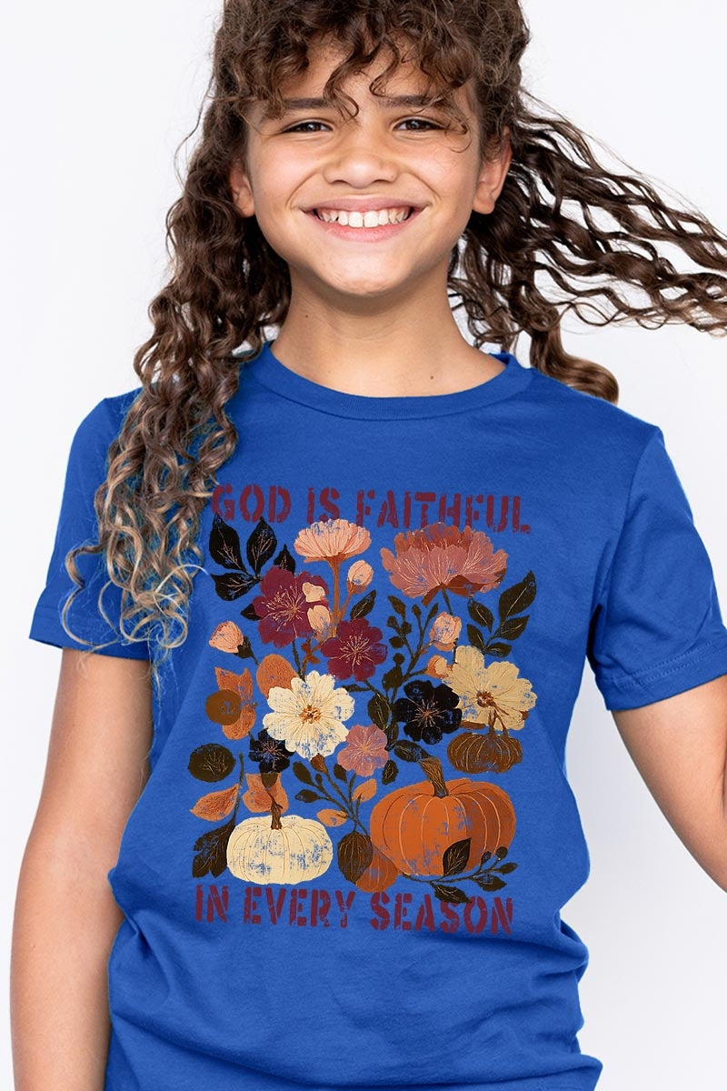 US3001Y-E3171Z Faithful In Every Season Kids Graphic Tee $11