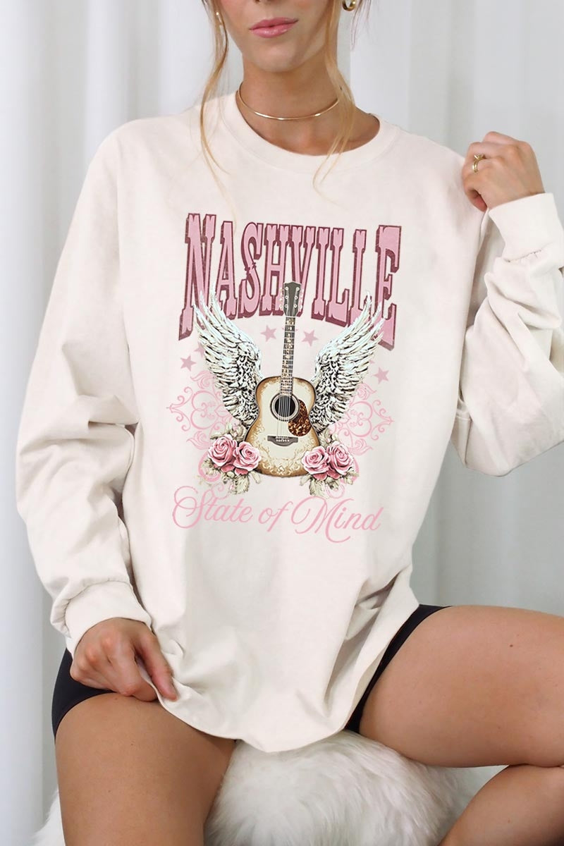 UL240P-E3157 Nashville Rose Graphic Plus Long Sleeve Tee $17