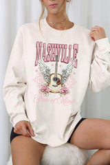 UL240-E3157 Nashville Rose Graphic Long Sleeve Tee $13.75