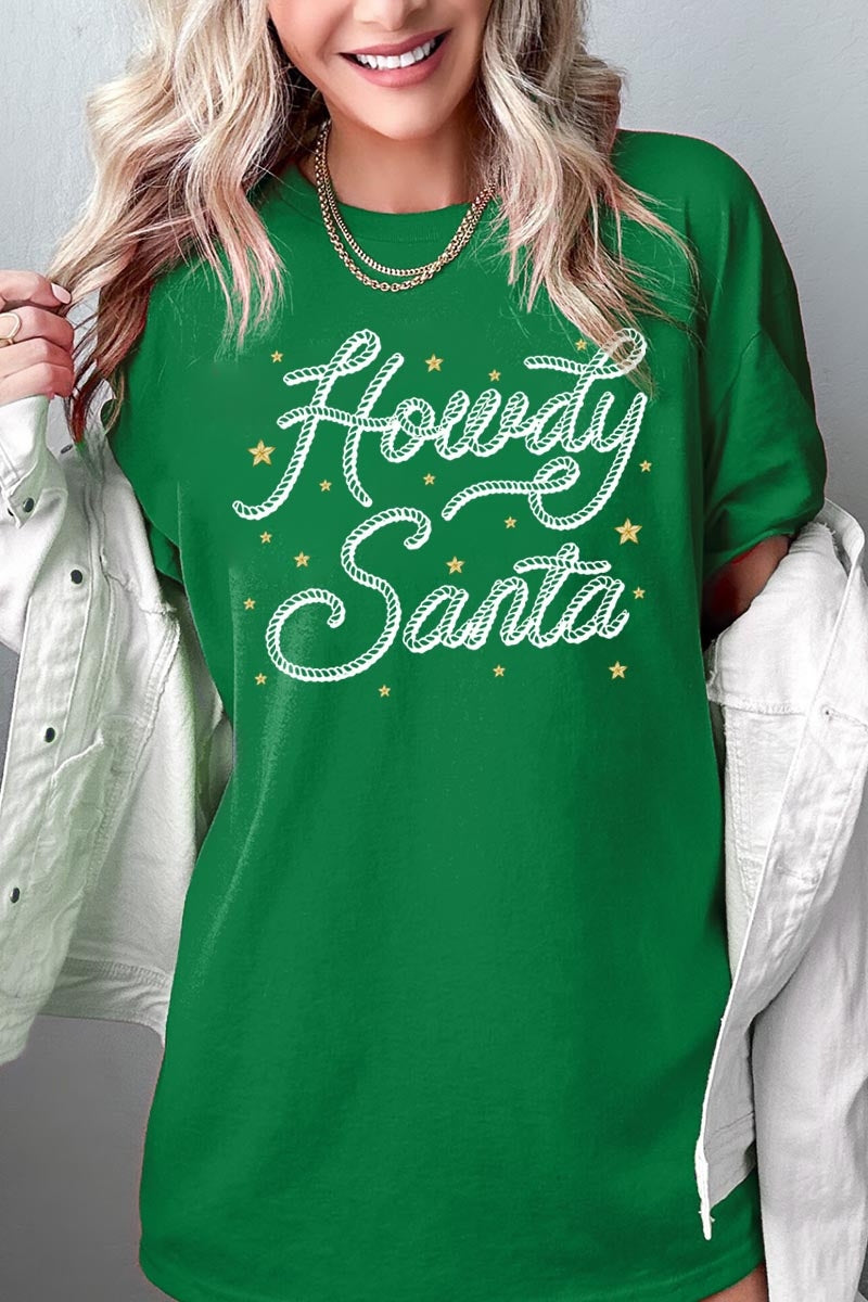 5000-E3199 Howdy Santa Graphic Heavy Cotton Tee $9