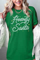 5000P-E3199 Howdy Santa Graphic Plus Heavy Cotton Tee $12.75