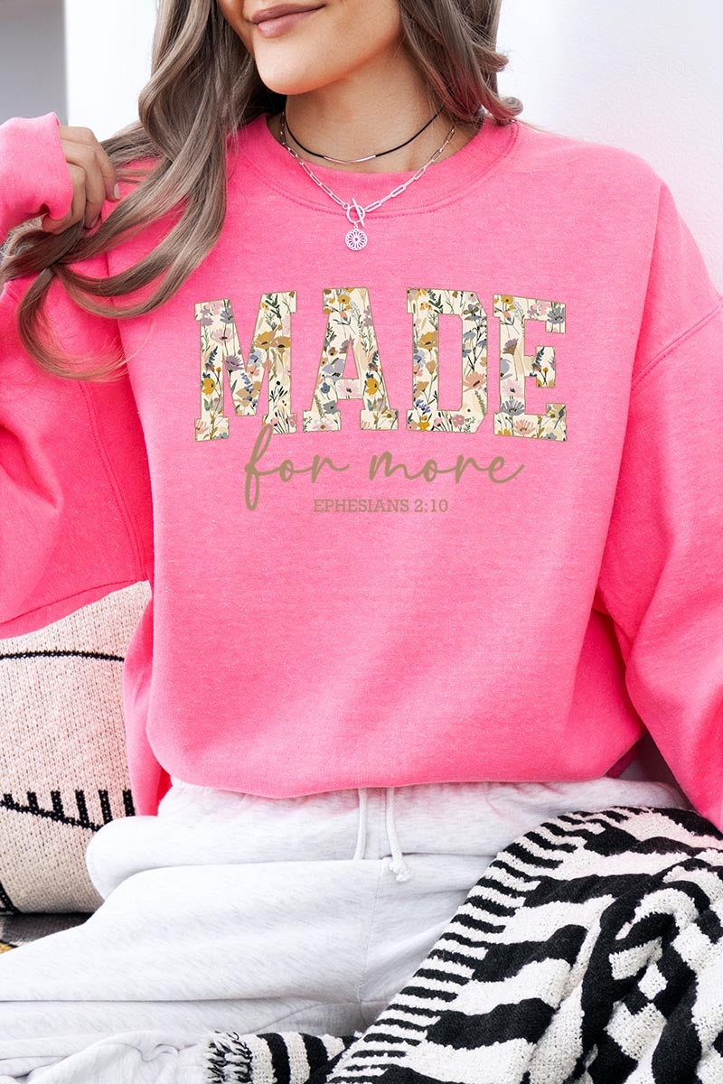 UL180P-E3068 Made for More Faith Graphic Plus Sweatshirt $25
