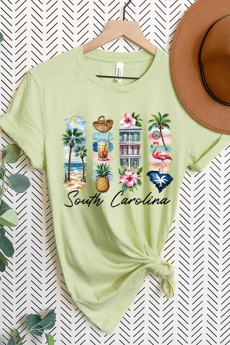 US3001P-E3061SC South Carolina State Brushstroke Graphic Plus Tee $16
