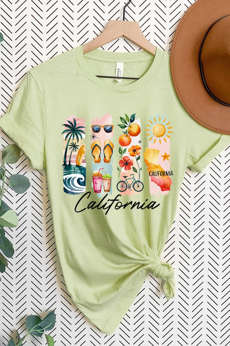 US3001P-E3061CA California State Brushstroke Graphic Plus Tee $16