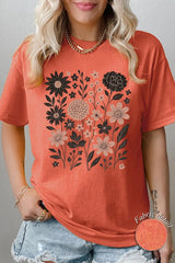 5000-E3178 Fall Floral Garden Graphic Heavy Cotton Tee $9