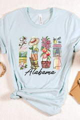 US3001-E3061AL Alabama State Brushstroke Graphic Tee $12.5