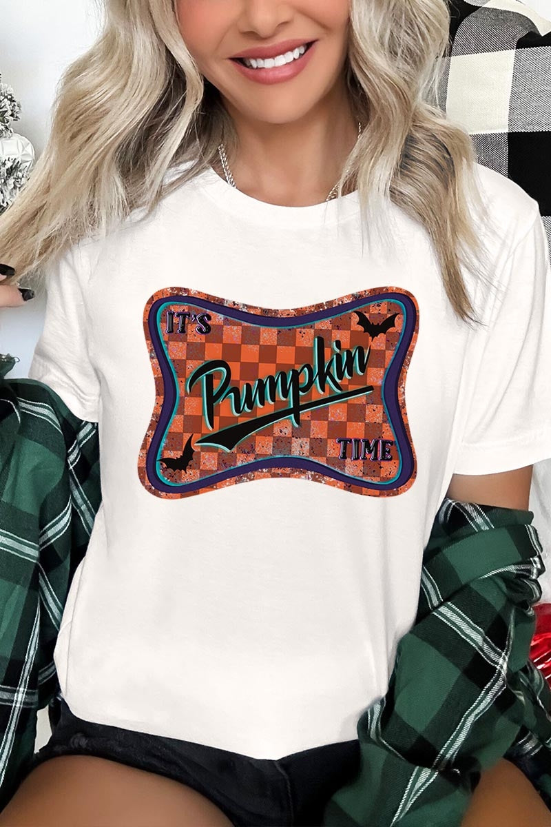 US3001P-E3144 Itu2019s pumpkin time Graphic Plus Tee $16