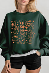 UL180P-E3141 Halloween Doodle Graphic Plus Sweatshirt $25