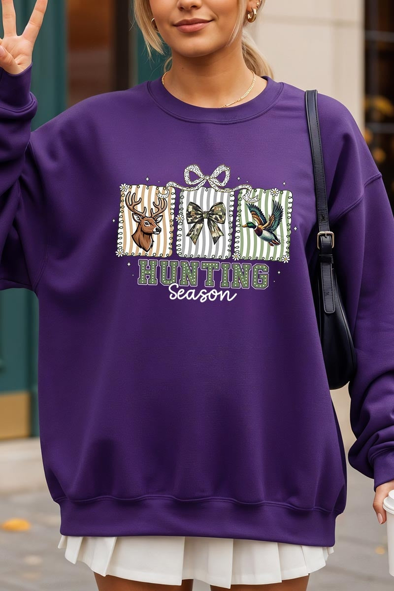 UL180P-E3192 Deer & Duck Hunting Season Graphic Plus Sweatshirt $25