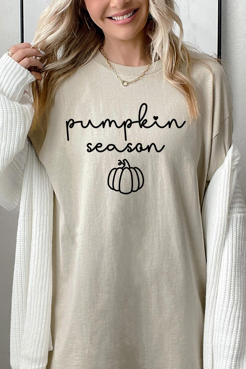 5000P-E3152 Pumpkin Season Graphic Plus Heavy Cotton Tee $12.75