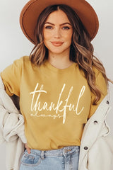 US3001P-E3170 Thankful Graphic Plus Tee $16
