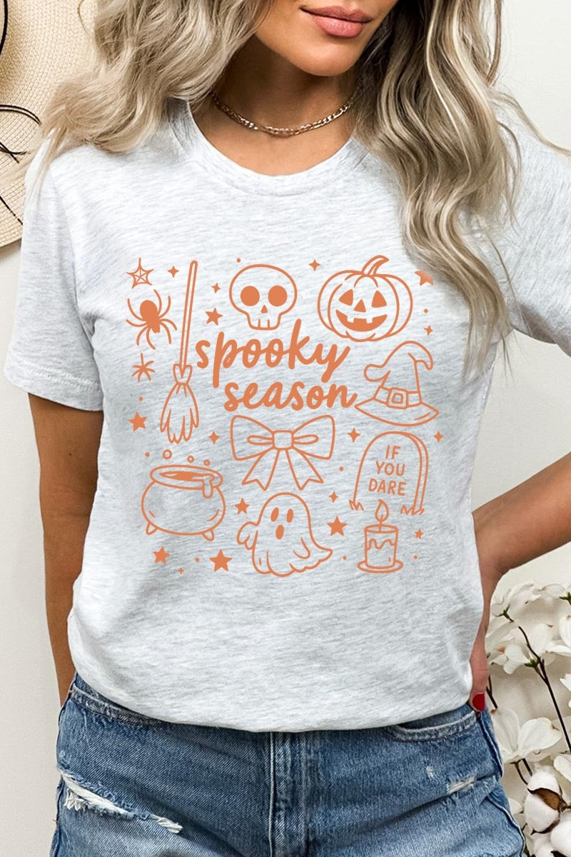 US3001-E3141 Halloween Doodle Graphic Tee $12.5
