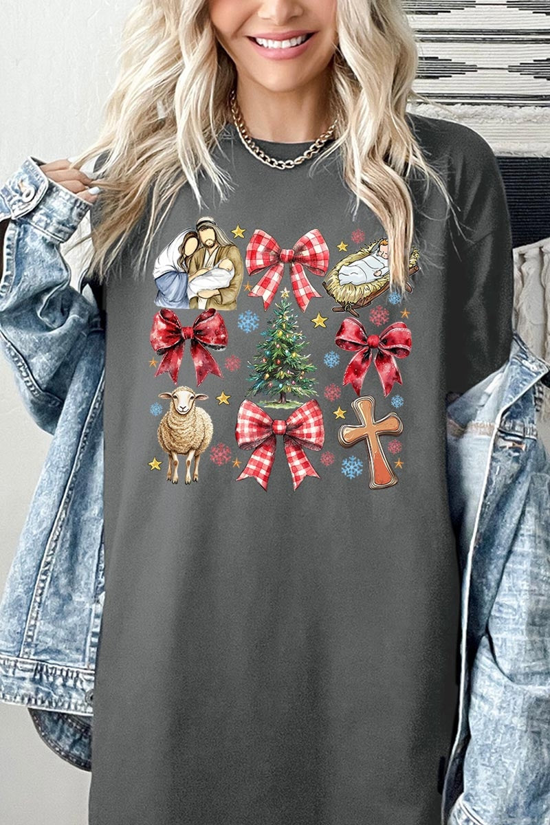 5000P-E3219 Nativity Scene Christmas Graphic Plus Heavy Cotton Tee $12.75