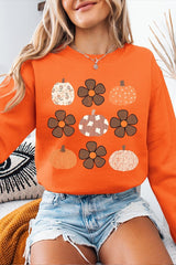 UL180P-E3117 Pumpkins & Flowers Fall Graphic Plus Sweatshirt $25
