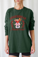 UL240-E3216 Gingerbread Martini Club Graphic Long Sleeve Tee $13.75