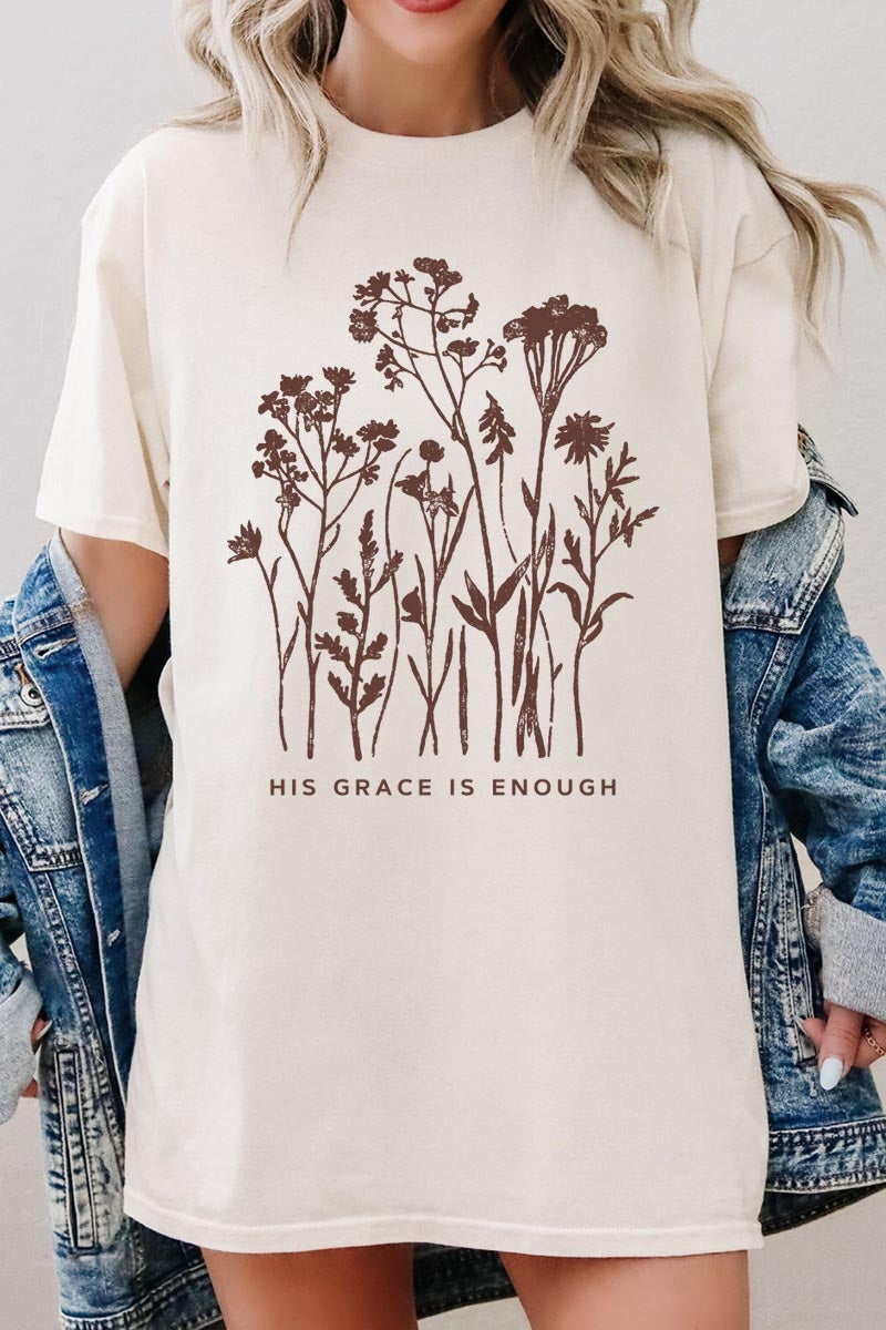 5000P-E3146 Christian Wildflower Graphic Plus Heavy Cotton Tee $12.75