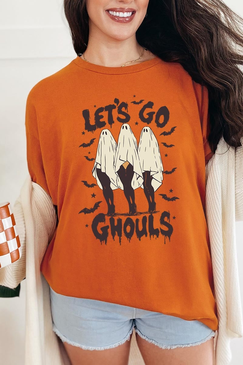 5000-E3160 Letu2019s Go Ghouls Ghost Graphic Heavy Cotton Tee $9