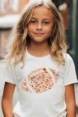 US3001Y-E3133Z Floral Football Kids Graphic Tee $11