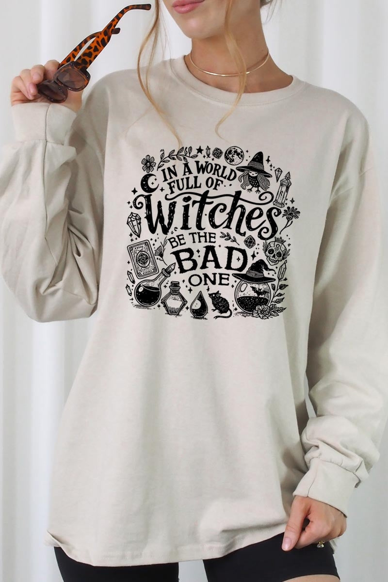 UL240-E3139 In a World of Witches Graphic Long Sleeve Tee $13.75