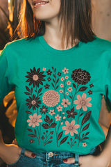 US3001-E3178 Fall Floral Garden Graphic Tee $12.5