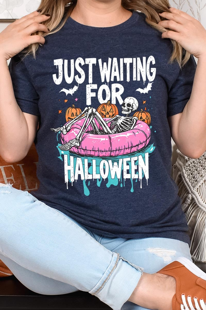 US3001-E3138 Just Waiting For Halloween Graphic Tee $12.5