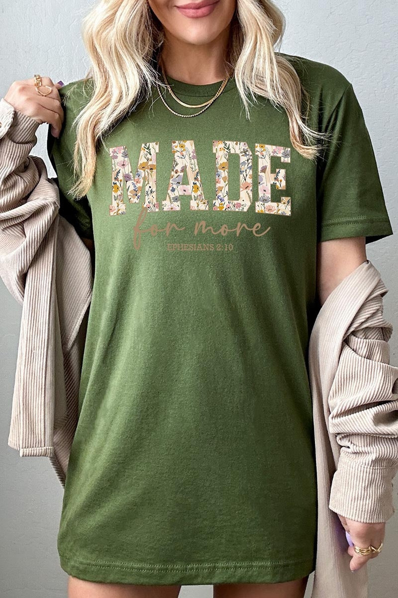 US3001-E3068 Made for More Faith Graphic Tee $12.5