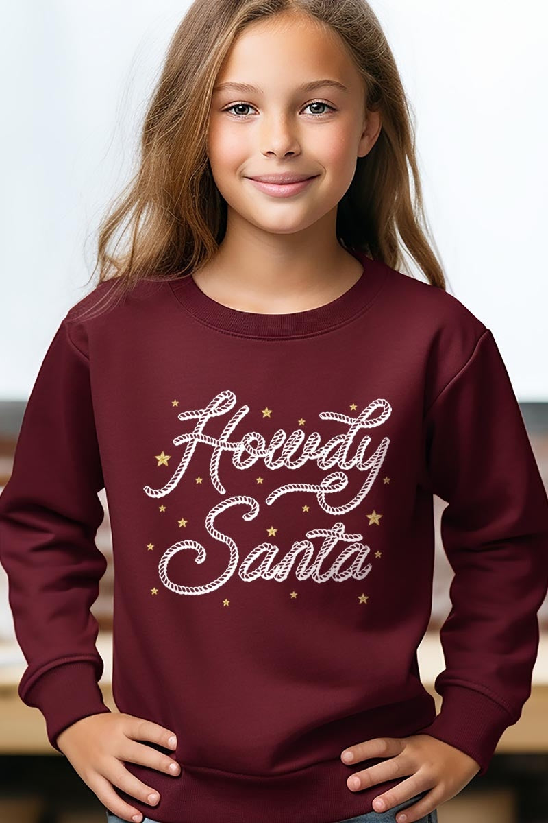 UL180B-E3199Z Howdy Santa Kids Graphic Sweatshirt $20