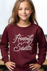 UL180B-E3199Z Howdy Santa Kids Graphic Sweatshirt $20