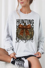 UL240P-E3190 Hunting Pumpkin Bow Graphic Plus Long Sleeve Tee $17