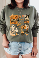 UL180P-E3084 Halloween collage Graphic Plus Sweatshirt $25