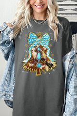 5000P-E3184 Turquoise Christmas Tree Graphic Plus Heavy Cotton Tee $12.75