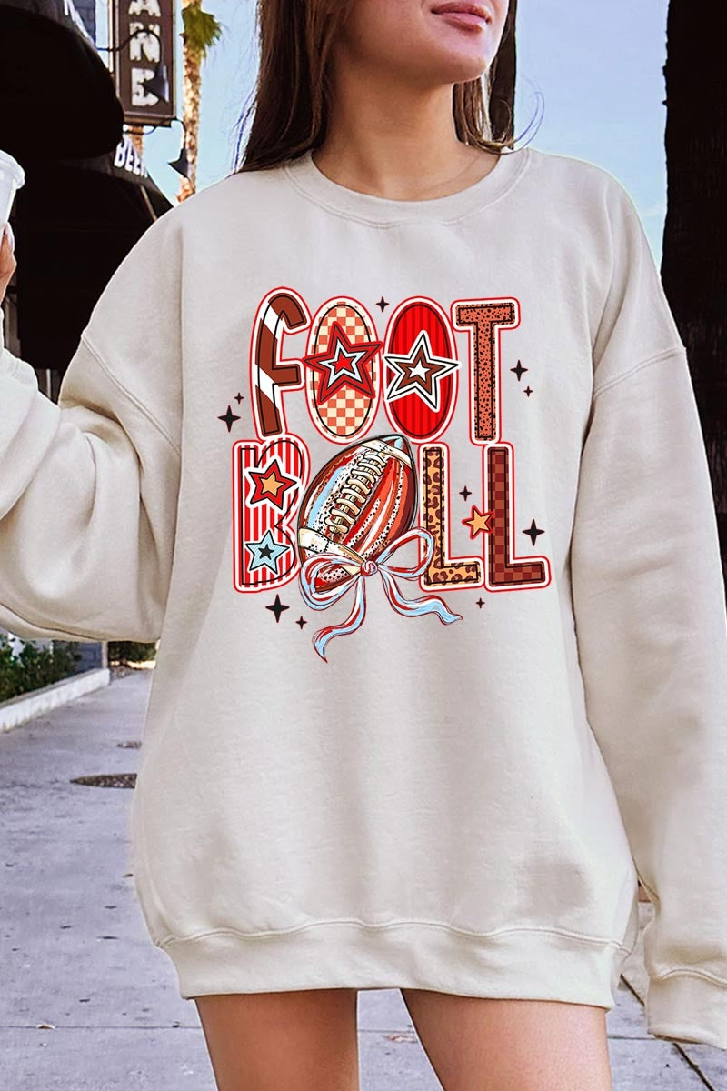 UL180-E3053 Brushstroke Football Graphic Sweatshirt $20