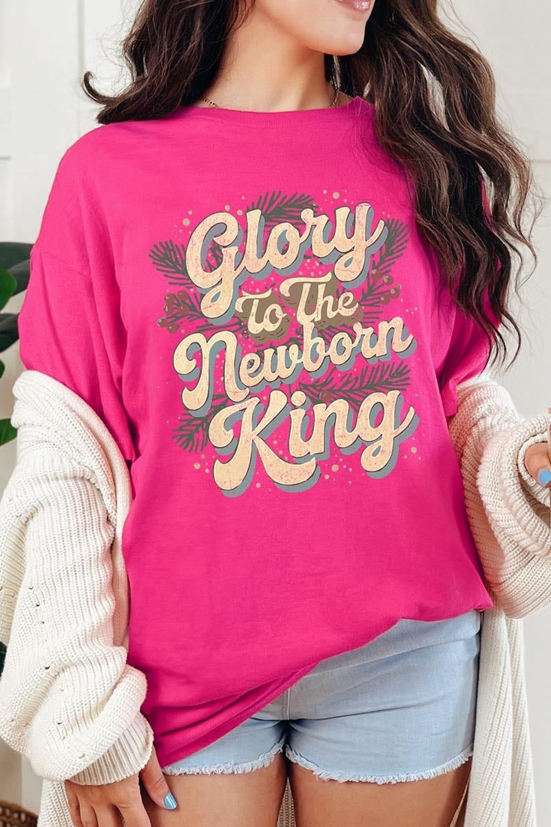 5000-E3220 Glory to the Newborn King Graphic Heavy Cotton Tee $9