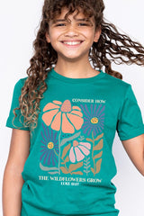 US3001Y-E3067Z Consider the Wildflowers Kids Graphic Tee $11