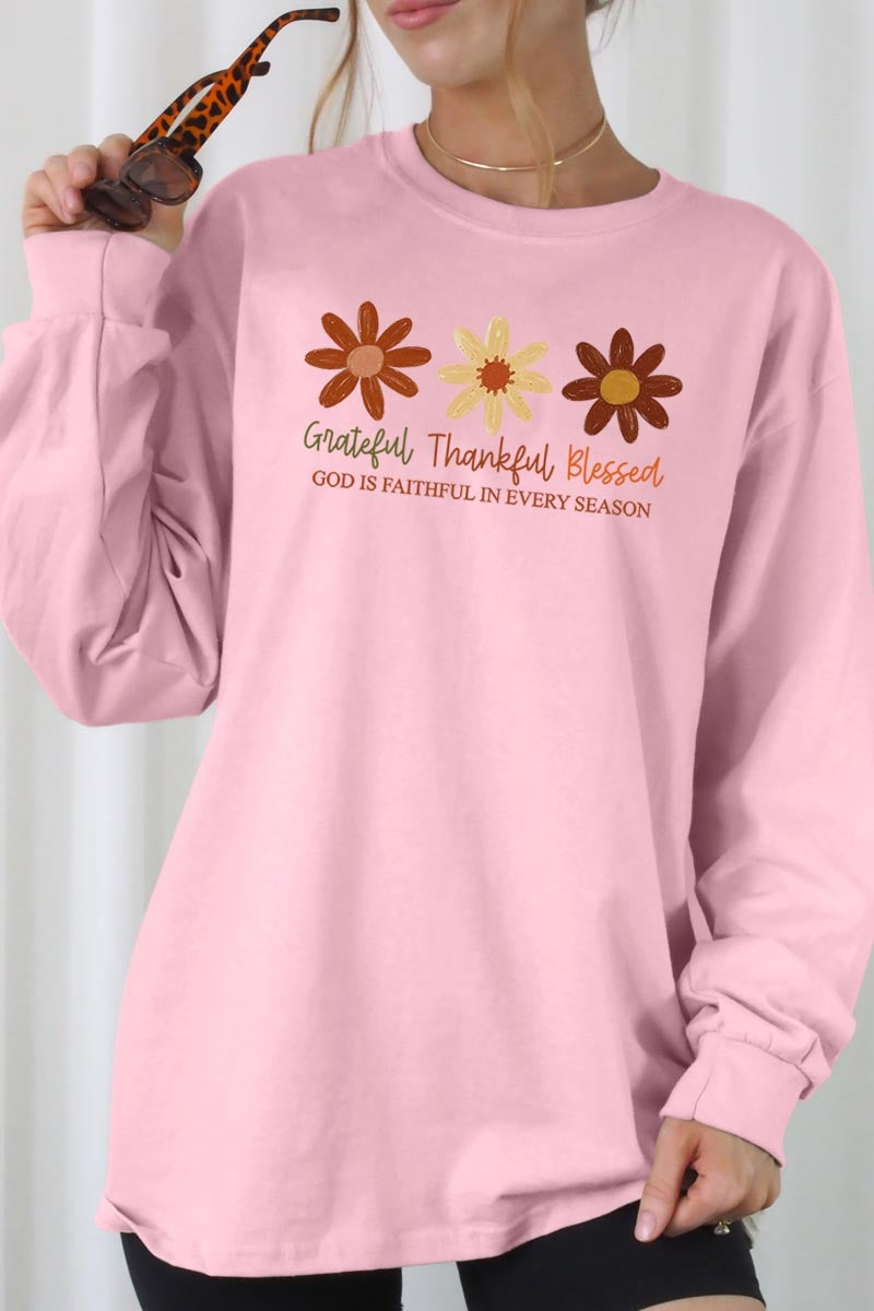 UL240P-E3165 Boho Fall Christian Graphic Plus Long Sleeve Tee $17