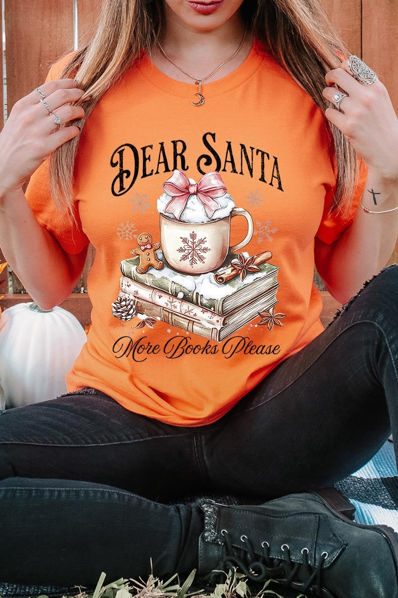 US3001-E3205 Dear Santa Books Graphic Tee $12.5