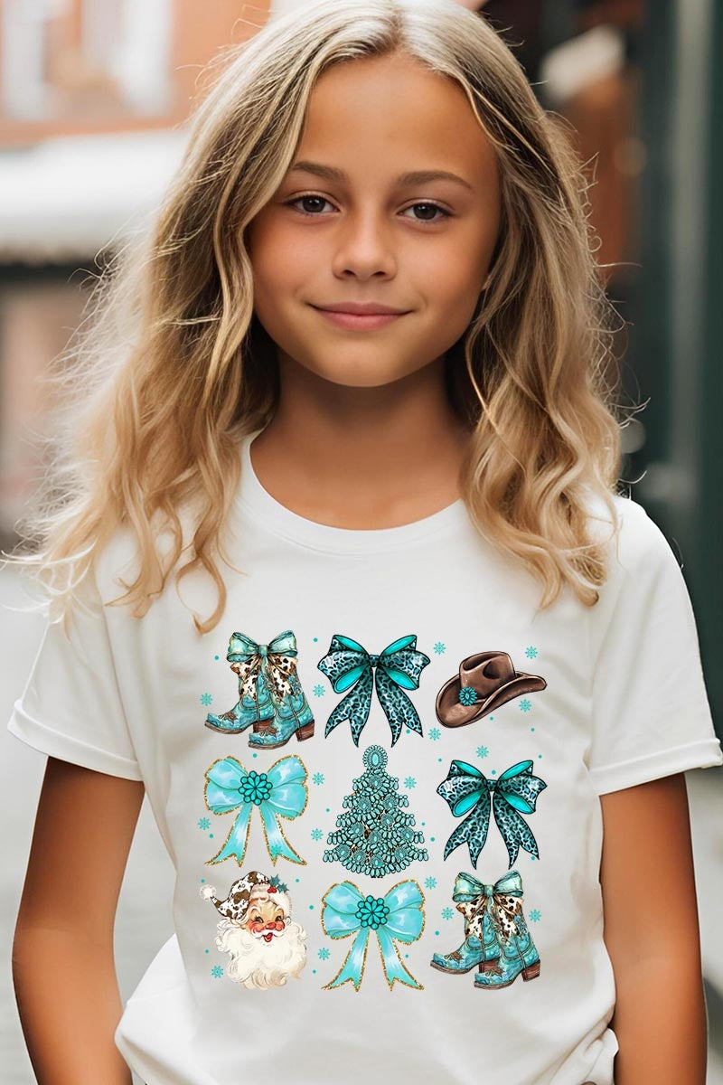 US3001Y-E3180Z Western Christmas Kids Graphic Tee $11