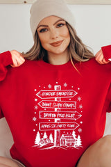 UL180-E3189 Ski Lodge Signs Graphic Sweatshirt $20