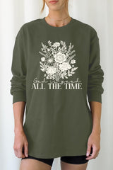 UL240-E3116 God Is Good Floral Graphic Long Sleeve Tee $13.75