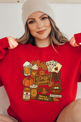 UL180P-E3119 Retro Fall Collage Graphic Plus Sweatshirt $25