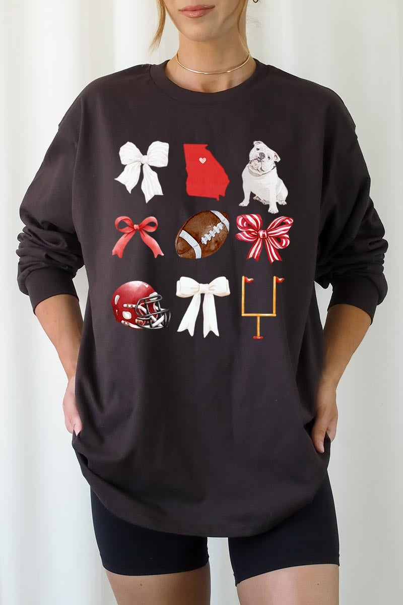UL240P-E3080 Georgia Football Graphic Plus Long Sleeve Tee $17